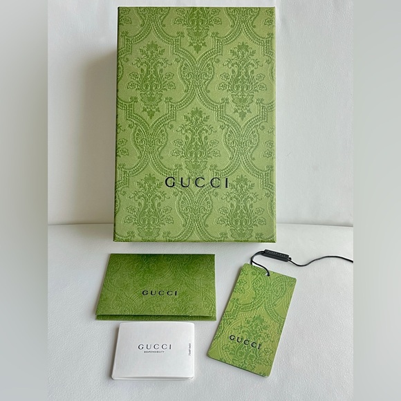 Gucci Accessories - Gucci Green Printed Box and Tags Set